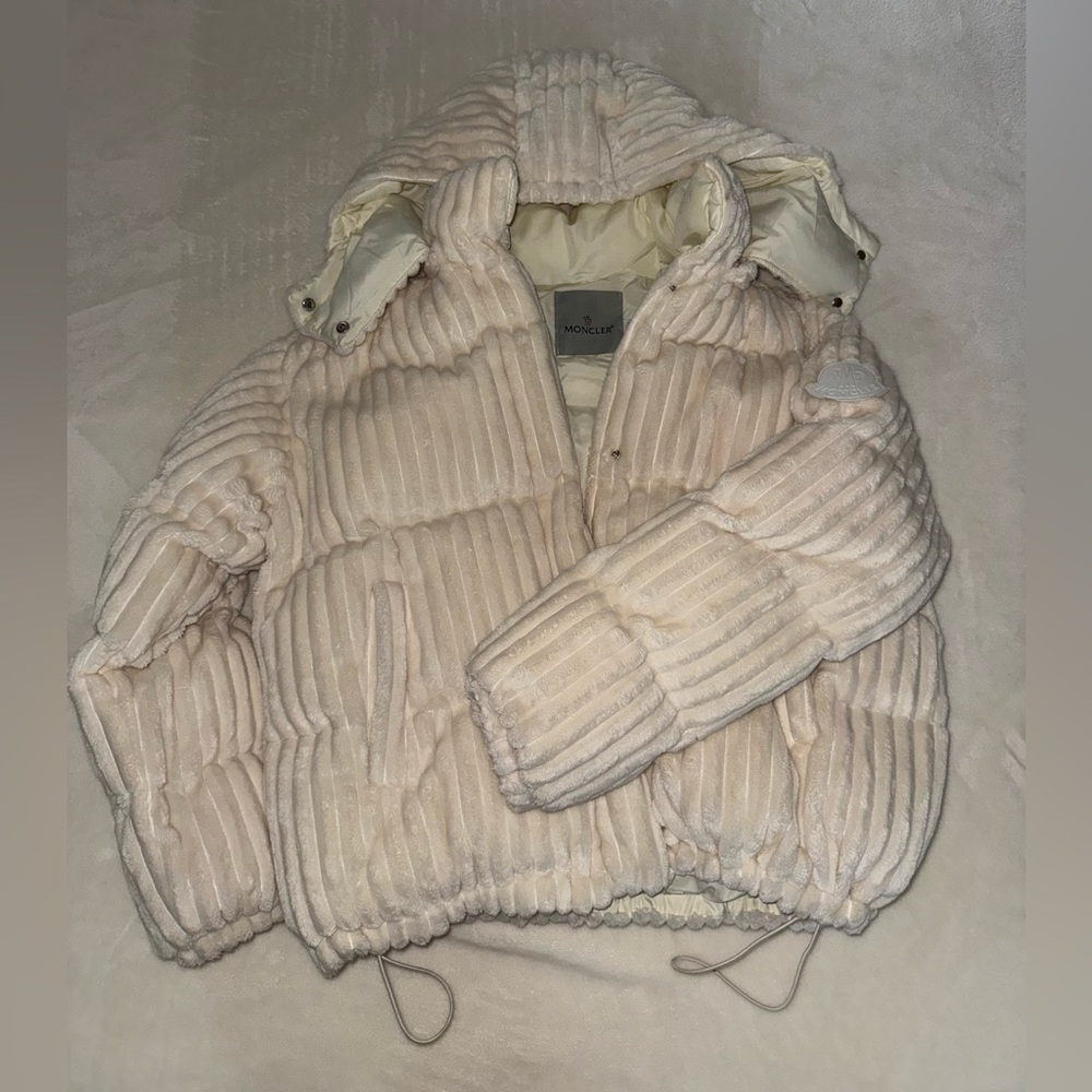 Moncler White/Cream Puffer Coat